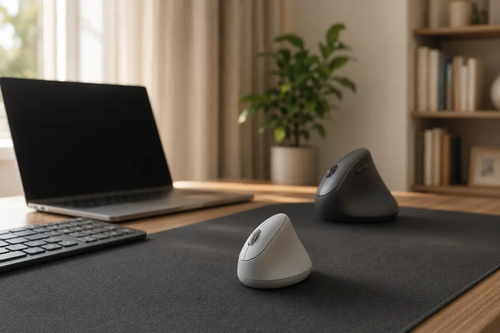Logitech Lift vs. MX Vertical: Which Is Quieter in 2026? AA-powered vertical mouse compared with a USB-C rechargeable mouse