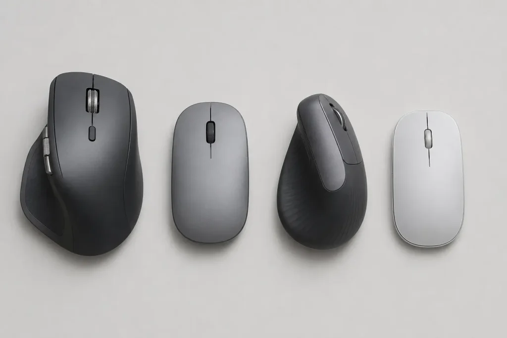 5 Best Silent Mice for MacBook and Mac in 2026 Full-size compact vertical and slim wireless mouse shapes compared